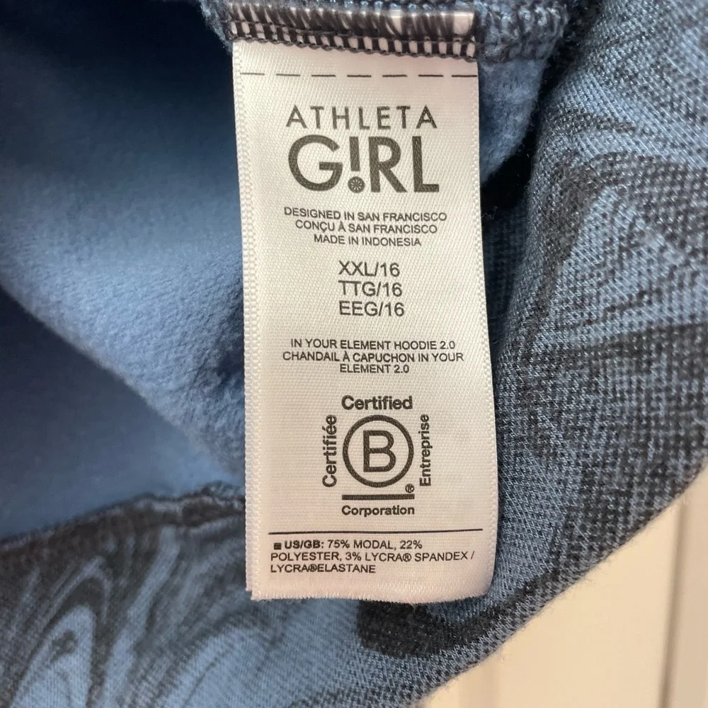 Athleta hooded sweatshirt Girls size XXL